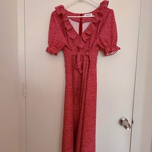 Very nice red floral maxi dress